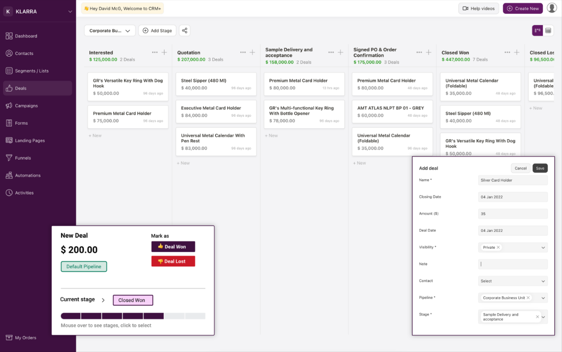 deskera crm pipeline