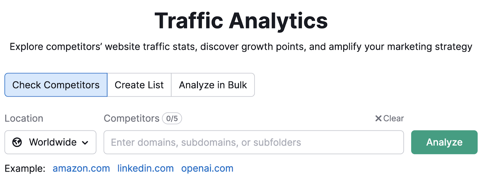 Traffic Analytics tool