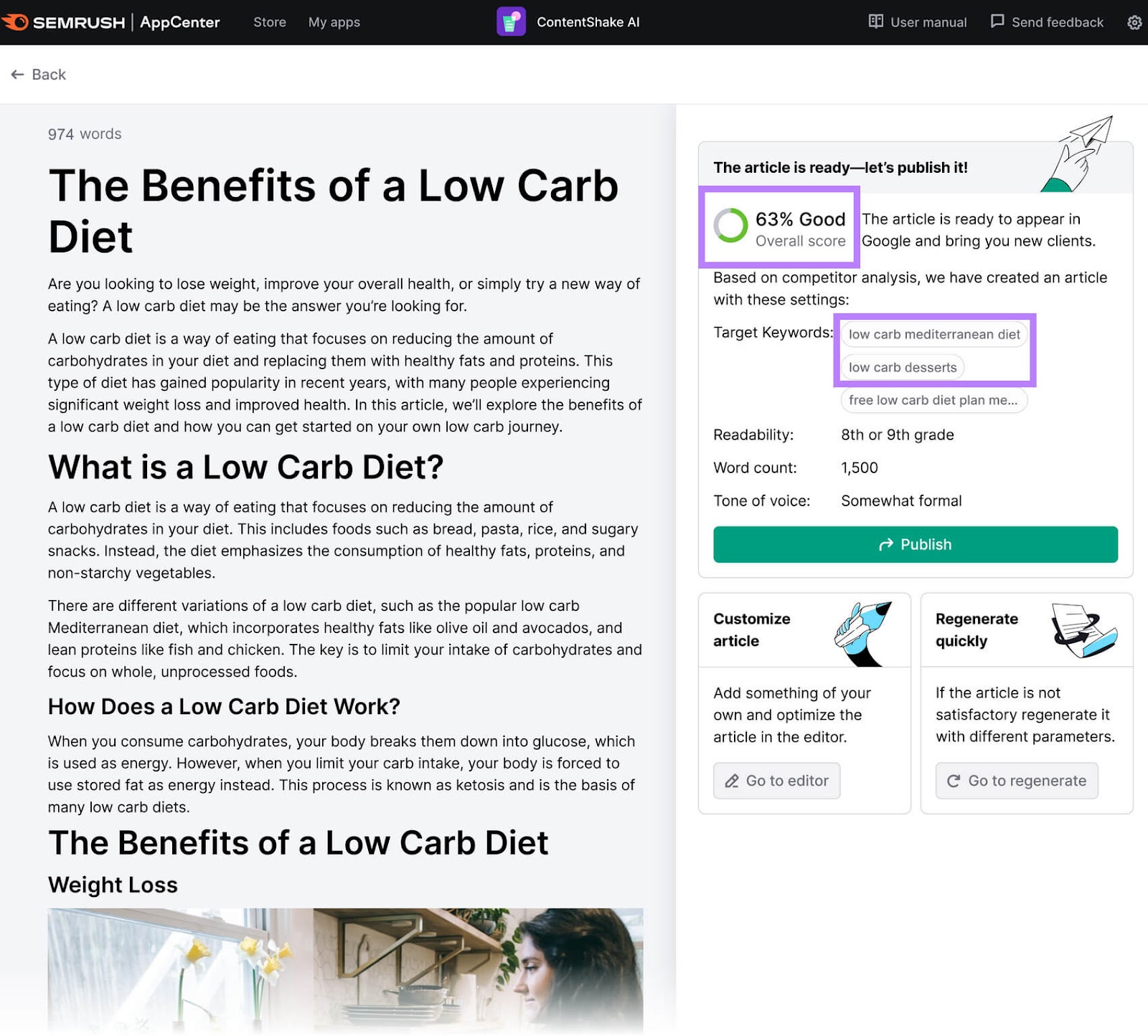 ContentShake AI-generated article