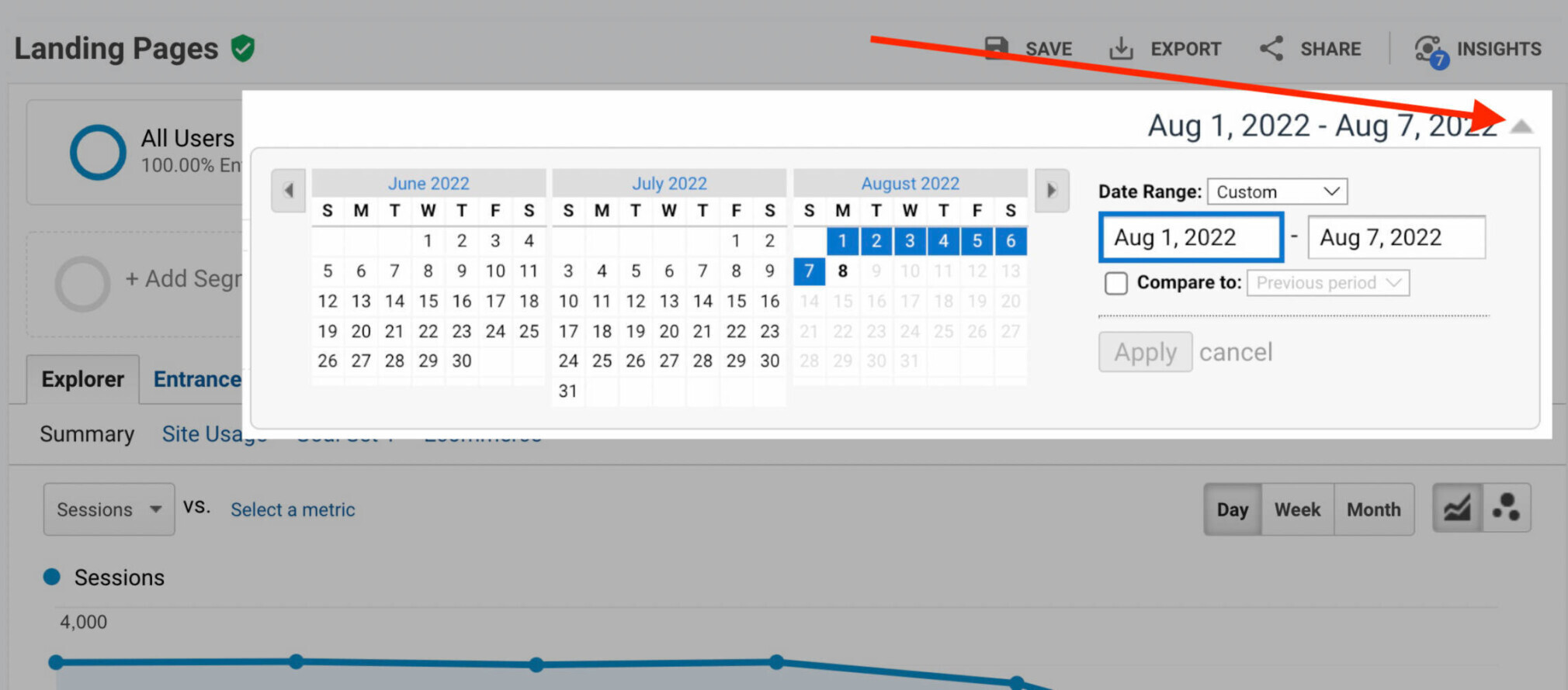 tweak date range