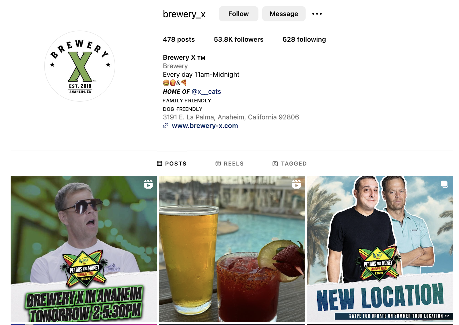 Digital marketing for small business example: Brewery X