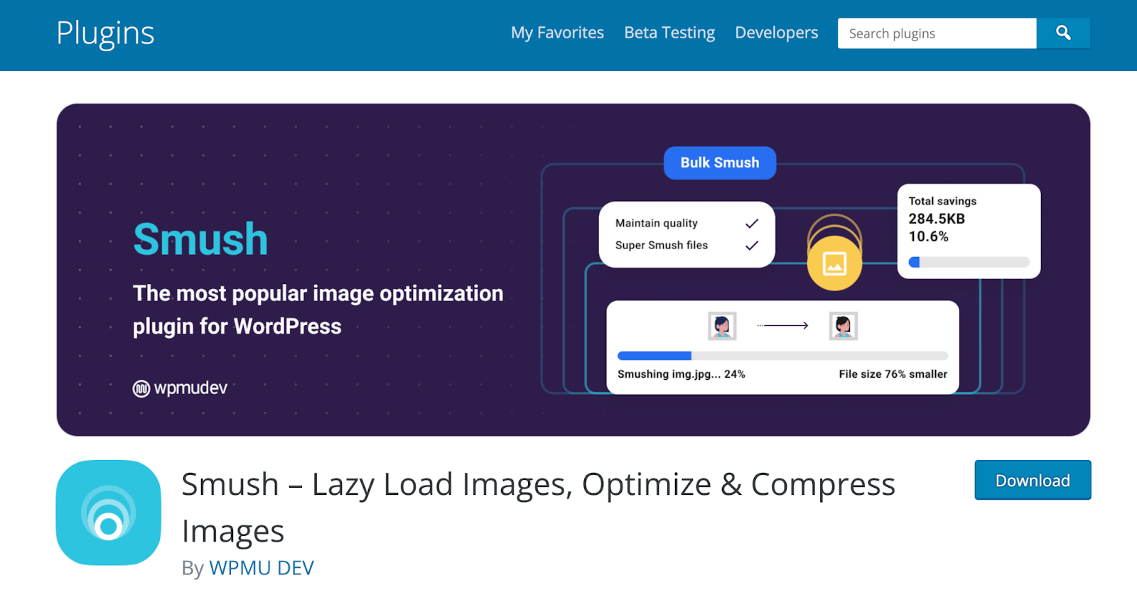 Smush plugin