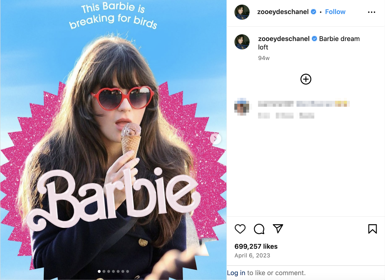 A celebrity posts images with the Barbie social media campaign filter to Instagram.