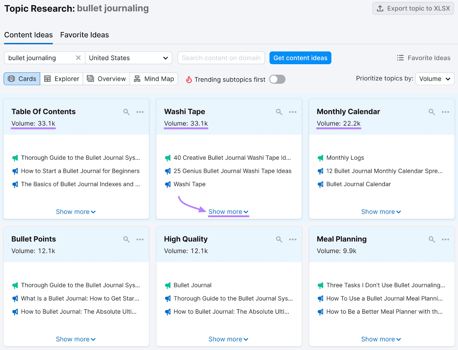 Topic Research results for “bullet journaling.”