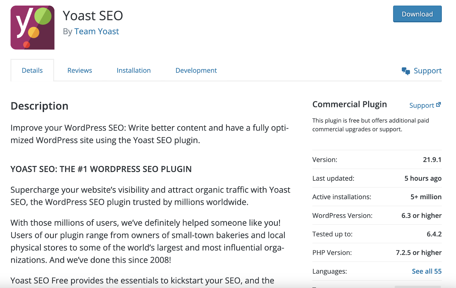 Yoast SEO plugin description