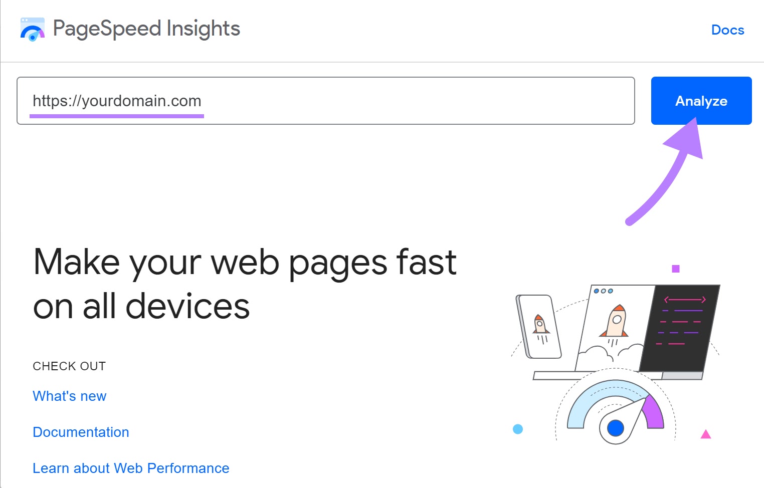 PageSpeed Insights tool