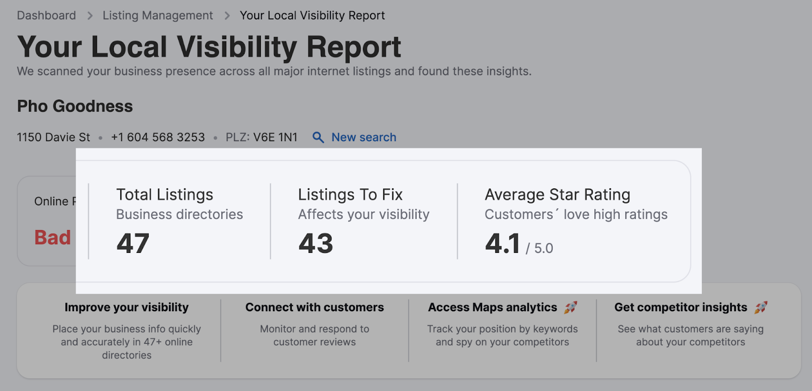 local visibility report