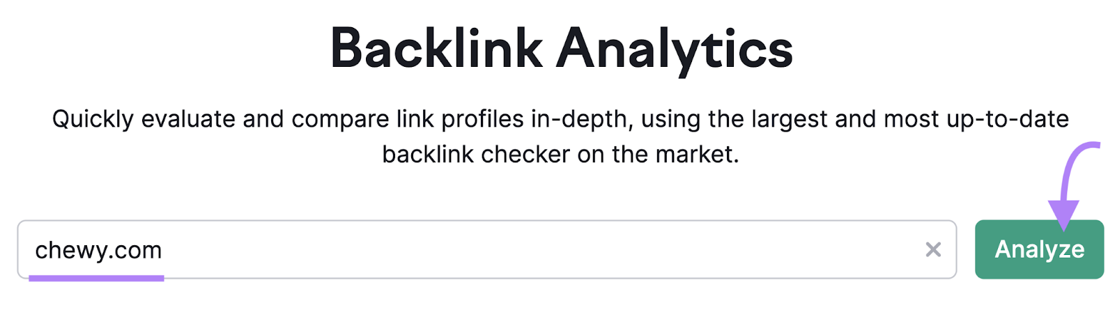 Backlink Analytics tool start