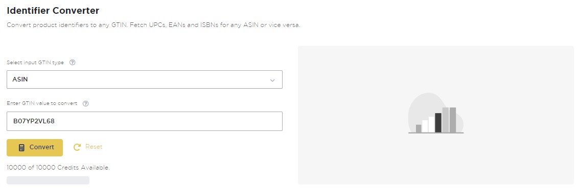 Adding GTIN details in the ‘Identifier Converter’ tool in Product Research Pulse.